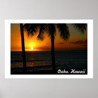 Poster Coucher de soleil d'Hawaii