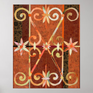 Poster Coucher de soleil doré en CHEFCHAOUEN Papier Colla