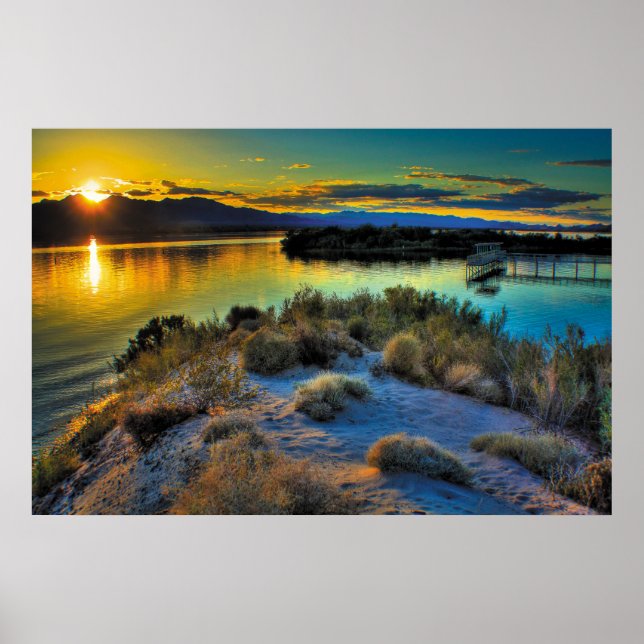 Poster Coucher de soleil du lac Havasu (Devant)