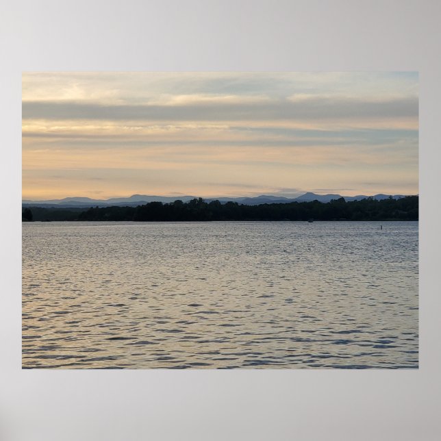Poster Coucher de soleil du lac Keowee en Caroline du Sud (Devant)
