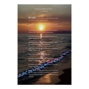 Poster coucher de soleil du Pacifique DESIDERATA