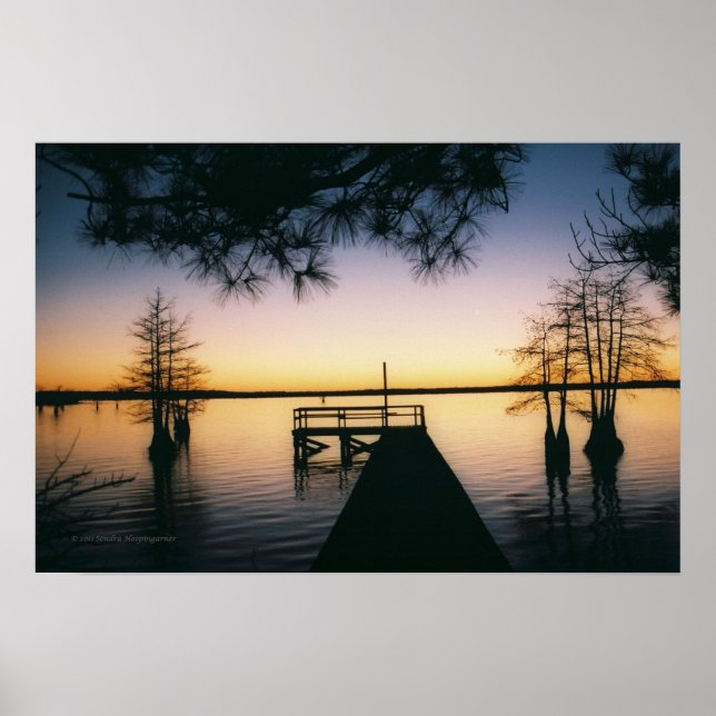 Poster Coucher de soleil du réservoir Steinhagen (Devant)