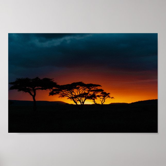 Poster Coucher de soleil du Serengeti (Devant)