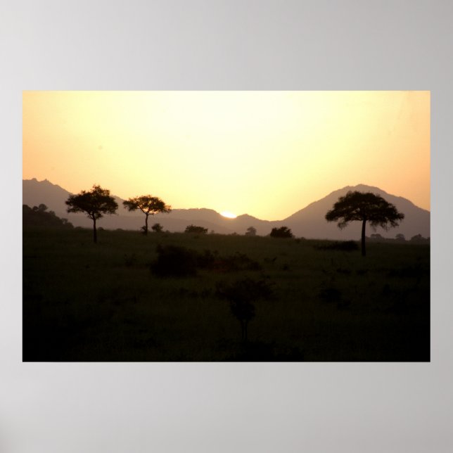 Poster Coucher de soleil en Afrique (Devant)