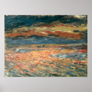 Poster Coucher de soleil en mer par Pierre Renoir, Art Vi