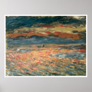 Poster Coucher de soleil en mer, Pierre-Auguste Renoir
