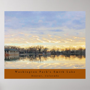 Poster Coucher de soleil Extraordinaire sur le lac Denver