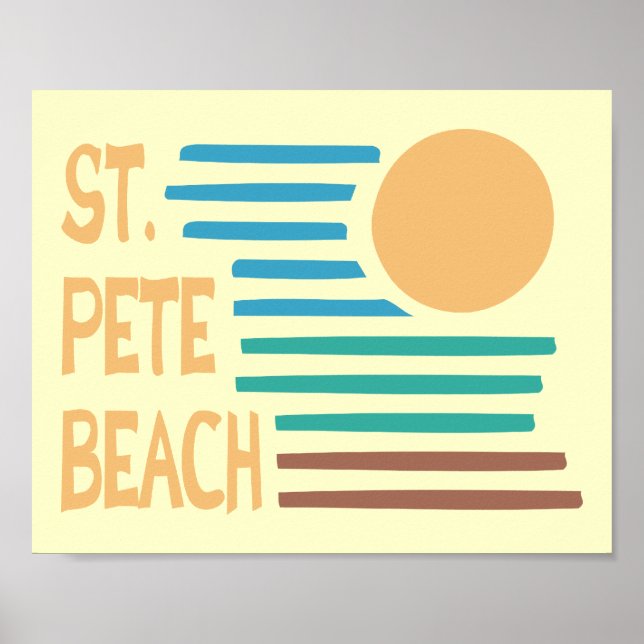 Poster Coucher de soleil géométrique de St. Pete Beach en (Devant)