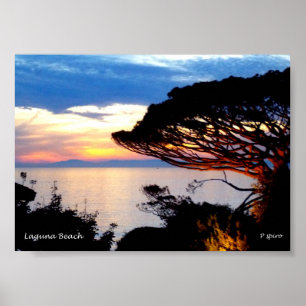 Poster Coucher de soleil imprimé sur toile