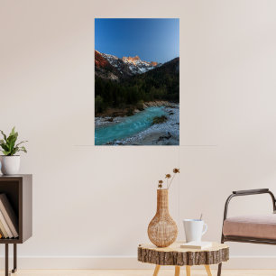 Poster Coucher de soleil magique sur les montagnes et la