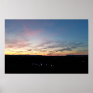 Poster Coucher de soleil nuages colorés Pennsylvanie