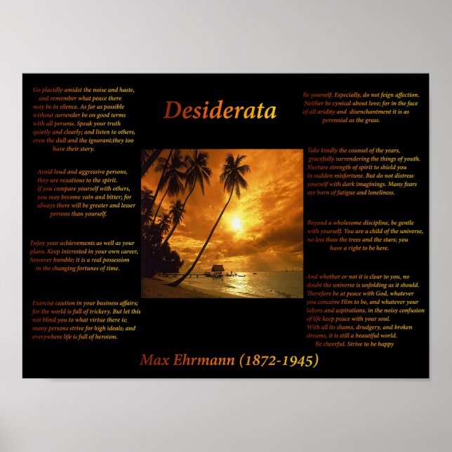 Poster Coucher de soleil orange (Devant)