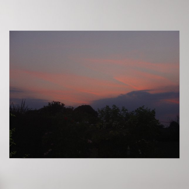 Poster Coucher de soleil orange (Devant)