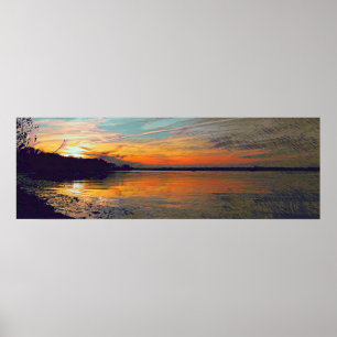 Poster Coucher de soleil peint
