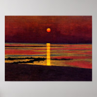 Coucher de soleil, peinture d'art