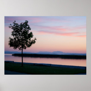 Poster Coucher de soleil rose