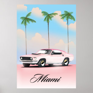 Poster Coucher de soleil rose de Miami