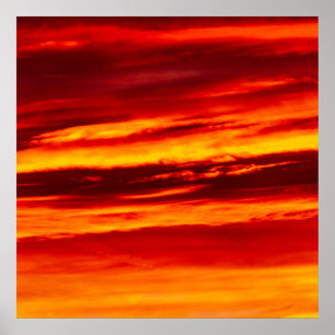 Poster Coucher de soleil rouge