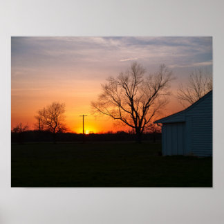Poster Coucher de soleil rural