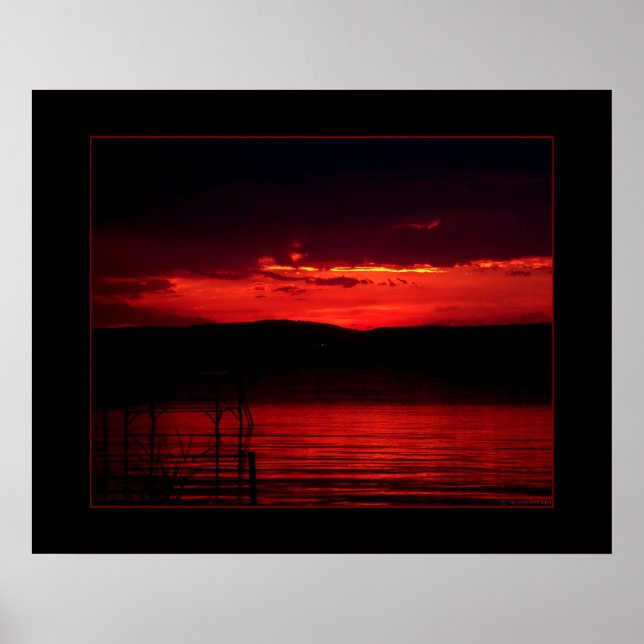 Poster Coucher de soleil sur Balaton (Devant)