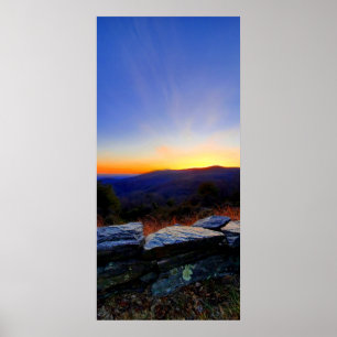 Poster Coucher de soleil sur Blue Ridge Parkway