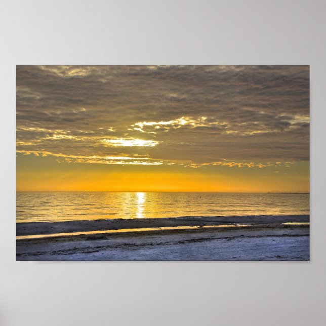 Poster Coucher de soleil sur Fort Myers Beach, Floride (Devant)