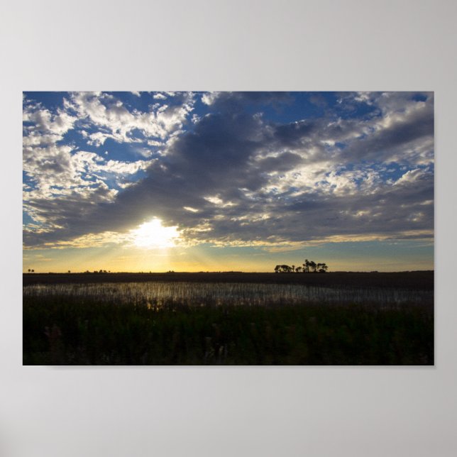 Poster Coucher de soleil sur Kissimmee Prairie Preserve,  (Devant)