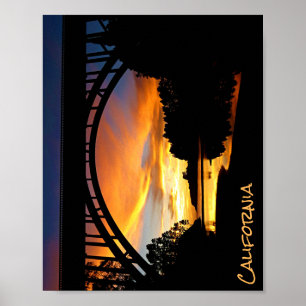 Poster Coucher de soleil sur la côte d'Orange en Californ