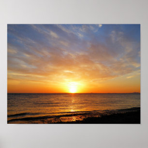 POSTER COUCHER DE SOLEIL SUR LA MER