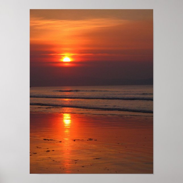Poster Coucher de soleil sur la mer d'Irlande (Devant)
