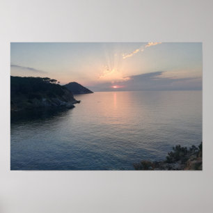 Poster Coucher de soleil sur la mer   Photographie de cou