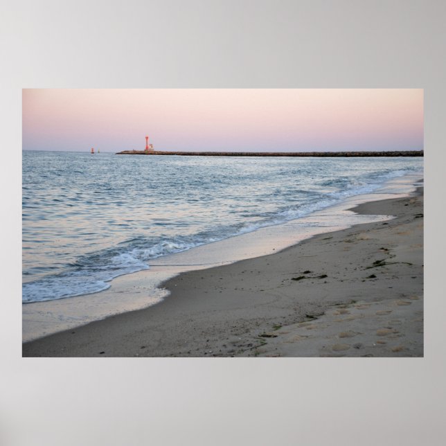 Poster Coucher de soleil sur la plage (Devant)