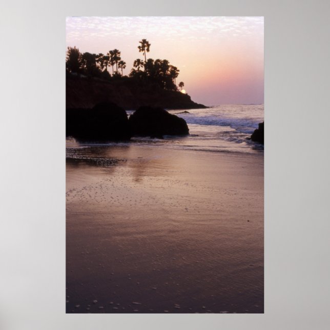 Poster Coucher de soleil sur la plage de La Gambie (Devant)