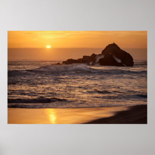 Poster Coucher De Soleil Sur La Plage De Pfeiffer