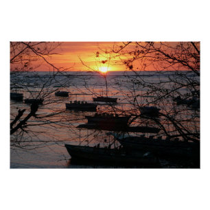 Poster Coucher de soleil sur le Costa Rica à Tamarindo