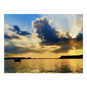 Poster Coucher de soleil sur le lac Pepin