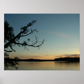 Poster Coucher de soleil sur le lac Sawbill
