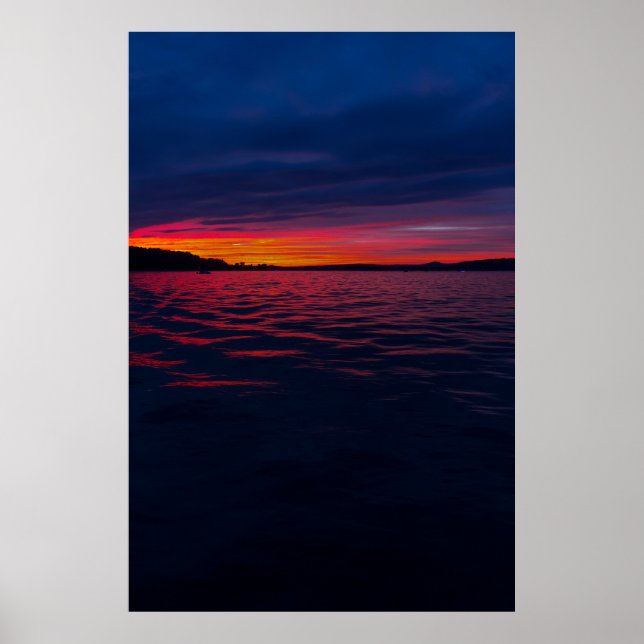 Poster Coucher de soleil sur le lac Seneca, Ohio (Devant)