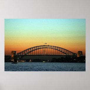 Poster Coucher de soleil sur le pont de Sydney Harbour, A
