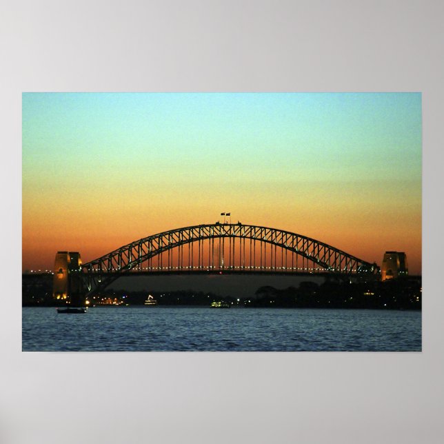 Poster Coucher de soleil sur le pont de Sydney Harbour, A (Devant)
