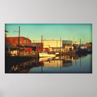 Poster Coucher de soleil sur le quai