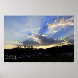 Poster Coucher de soleil sur le village d'astronomie de D