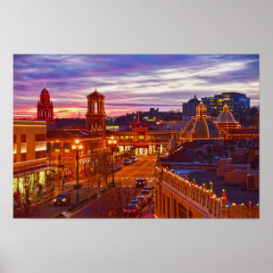 Poster Coucher de soleil sur les lumières du Kansas City