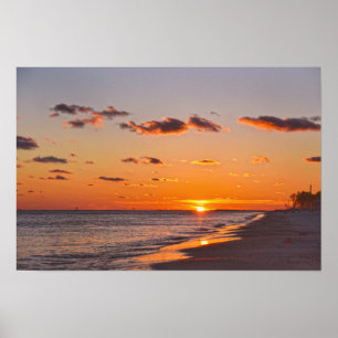Poster Coucher de soleil sur l'île Dauphin, Alabama