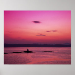 Poster Coucher de soleil sur l'île de Skye, de Mallaig,