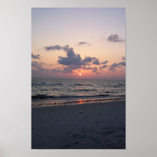 Poster Coucher de soleil sur l'océan