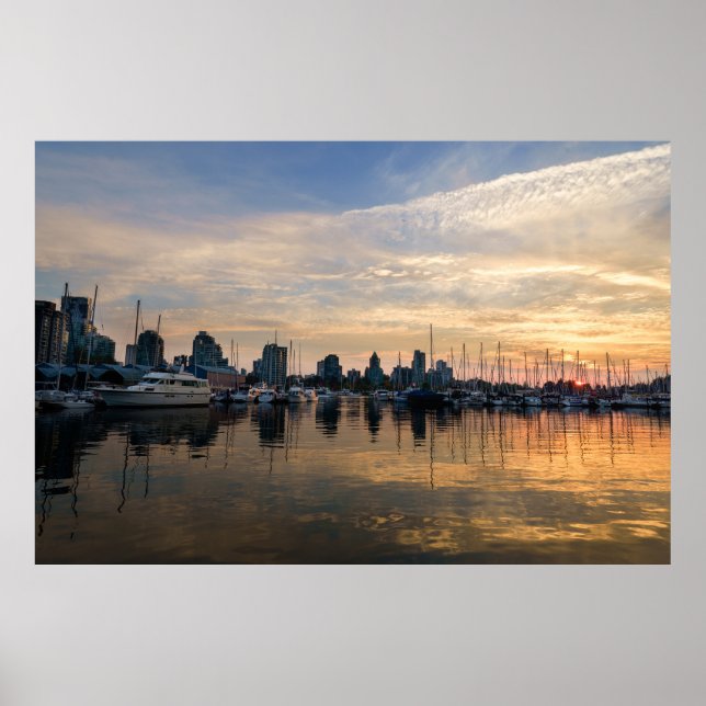 Poster Coucher de soleil sur Vancouver Skyline (Devant)
