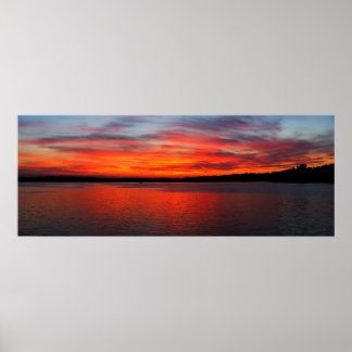 Poster Coucher de soleil sur West Lake Panorama