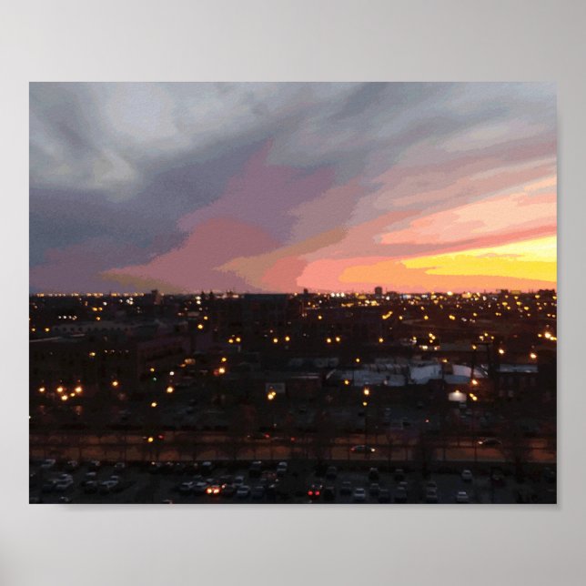 Poster coucher du soleil - 6 avril 2018 19h34. (Devant)