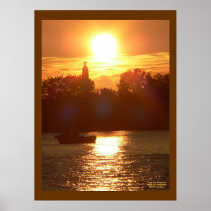 Poster Coucher du soleil au-dessus d'affiche d'île de